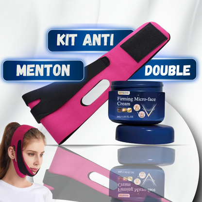 Kit Anti-Double Menton™ : Gaine Visage + Crème Raffermissante